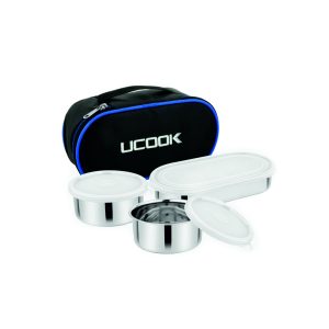 UCOOK Flat Pack 2+1 Stainless Steel Lunch Box