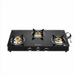 Junto A series XL Three Burners Glass cooktop, Black