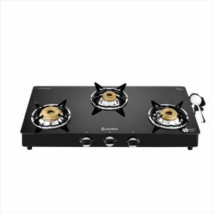 Junto A series XL Three Burners Glass cooktop, Black