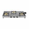 Junto A Series XL 3-Burner Glass Cooktop, Black & Silver
