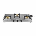 Junto A Series XL 3-Burner Glass Cooktop, Black & Silver