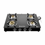 Junto A series XL Four Burners Glass cooktop, Black