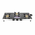Junto C Series 3-Burner Gas Stove | Black Glass Cooktop
