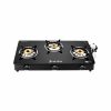 Junto C Series 3-Burner Piezo Auto Ignition Black Glass Cooktop