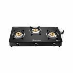 Junto C Series 3-Burner Piezo Auto Ignition Black Glass Cooktop