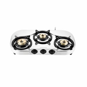 Junto 3-Burner Steel Cooktop, Silver