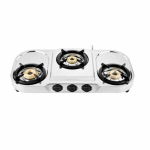 Junto 3-Burner Steel Cooktop, Silver