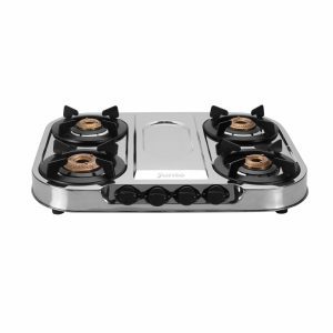 Junto 4-Burner Steel Cooktop, Silver