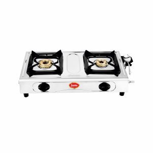 Junto 2-Burner Steel Cooktop, Silver
