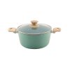 UCOOK Forged Ceramic  Mint Green Casserole with Glass Lid, 260mm/5L