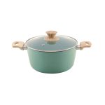 UCOOK Forged Ceramic  Mint Green Casserole with Glass Lid, 260mm/5L