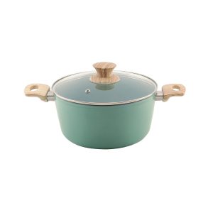 UCOOK Forged Ceramic  Mint Green Casserole with Glass Lid, 260mm/5L