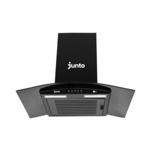 Junto Push Button Kitchen Chimney Black, Sleek Design