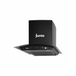 Junto Curved Glass Kitchen Chimney , Black