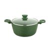 UCOOK Forged Nonstick Casserole with Glass Lid, Spatter Green, 240mm/4L