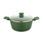 UCOOK Forged Nonstick Casserole with Glass Lid, Spatter Green, 240mm/4L