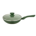 UCOOK Forged Nonstick Frypan 1.75L with Glass Lid | 240mm, Spatter Green