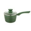 "UCOOK Forged Nonstick Saucepan 1.75L with Glass Lid | 160mm, Spatter Green
