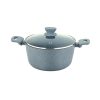 UCOOK Forged Nonstick Casserole with Glass Lid, Spatter Grey, 240mm/4L