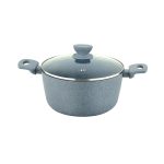 UCOOK Forged Nonstick Casserole with Glass Lid, Spatter Grey, 260mm/5L