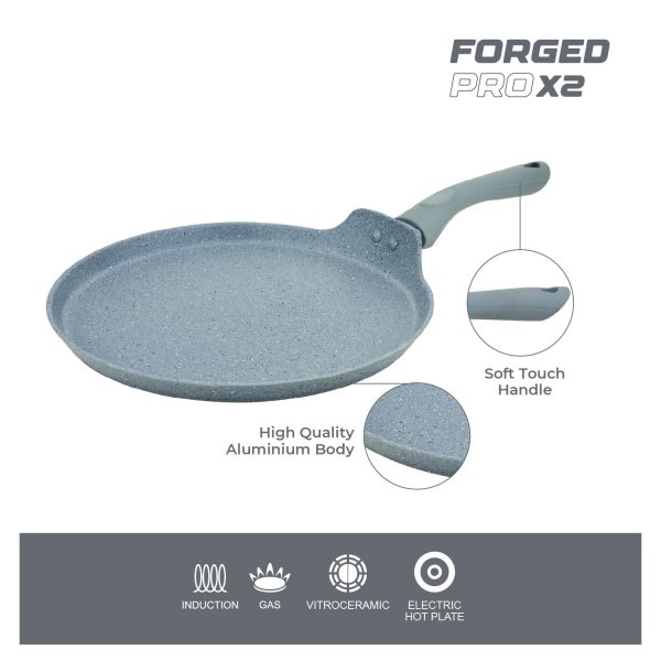 UCOOK Forged Nonstick Raised Lip Dosa Tava, Spatter Grey, 300 mm - Image 3