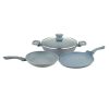 UCOOK Forged Nonstick 3+1 Cookware Set (Kadai 240mm, Dosa Tava 260mm, Frypan 240mm, Glass Lid)
