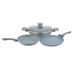 UCOOK Forged Nonstick 3+1 Cookware Set (Kadai 240mm, Dosa Tava 260mm, Frypan 240mm, Glass Lid)
