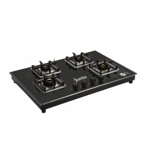 Junto 4-Burner Gas Hobtop Forged Brass Burner with Black Glass