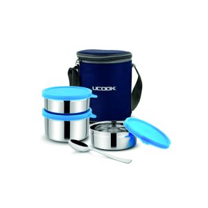 UCOOK Stainless Steel Single Wall 3 Lunch Box