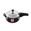 UCOOK Big Belly O Twin 5.5L Hard Anodised Pressure Cooker , SS Lid, Outer Lid, Induction, Black
