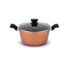 UCOOK Forged Nonstick Casserole 4L with Glass Lid | 240mm, Gold Spatter