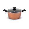 UCOOK Forged Nonstick Casserole 5L with Glass Lid | 260mm, Gold Spatter