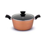 UCOOK Forged Nonstick Casserole 5L with Glass Lid | 260mm, Gold Spatter
