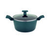 UCOOK Forged Nonstick Casserole with Glass Lid, Teal Blue, 260mm/5L