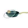 UCOOK Forged Nonstick Frypan with Glass Lid, Teal Blue+Gold Spatter, 240mm, 1.75L