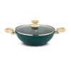 UCOOK Forged Nonstick Kadai 2.5L with Glass Lid | 240mm, Spatter Grey