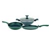 UCOOK Forged Nonstick 3+1 Cookware Set with Glass Lid (Induction Compatible)