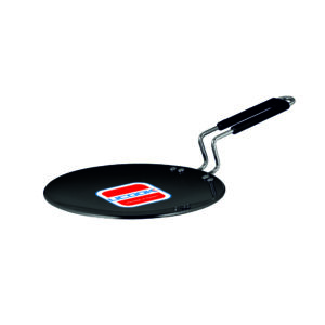 UCOOK Hard Anodised Concave Tava 280mm, 4.06mm, Black