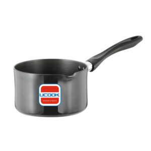 UCOOK Hard Anodised Sauce Pan, 170mm, 2.0L, Induction Compatible, Black
