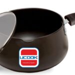 UCOOK Hard Anodised Tea Pan 2L with Glass Lid | Induction, Black