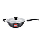 UCOOK Hard Anodised Wok with Steel Lid, 240mm/3L