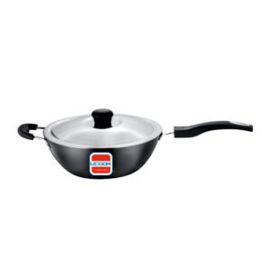 UCOOK Hard Anodised Wok with Steel Lid, 240mm/3L