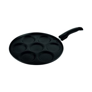 UCOOK Non-Stick Aluminium Mini Uttapam Pan, 7 Crater, 270mm, Black