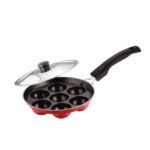 UCOOK Aluminium Non-Stick Appam Patra with Steel Lid (7 Craters)
