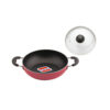 UCOOK Nonstick Induction Base Deep Kadai with Glass Lid, 260mm/3.5L