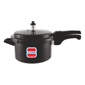 UCOOK Pentola DLX 5L Hard Anodised Pressure Cooker , Outer Lid, Black