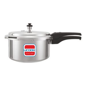 UCOOK Pentola DLX Plus 2L Aluminium Pressure Cooker , Outer Lid, Induction, Silver