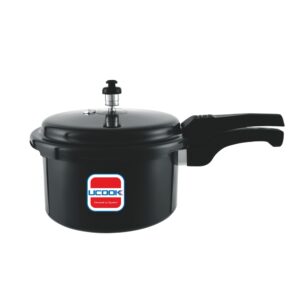 UCOOK Pentola DLX Plus 2L Hard Anodised Pressure Cooker , Outer Lid, Induction, Black
