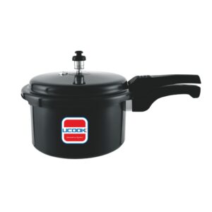 UCOOK Pentola DLX Plus 3L Hard Anodised Pressure Cooker , Outer Lid, Induction, Black