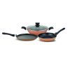 UCOOK Forged Nonstick Induction 3+1 Cookware Set (Kadai, Dosa Tava, Frypan, Glass Lid)